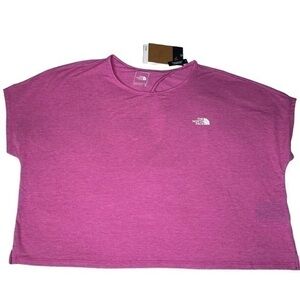 The North Face W Wander X Back SS Crop Top- Fuschia Pink Heather - Size XL - NWT